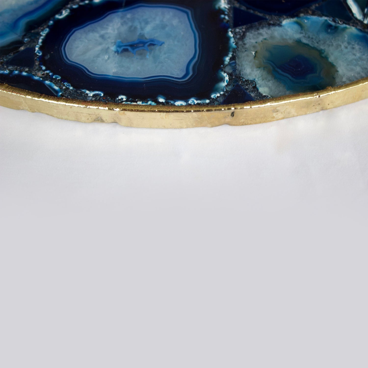 Blue Agate outlet Serving Tray With Brass Loop Handles