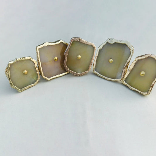 Set of 6 Mustard Agate Classic Vintage Finish Cabinet Drawer Pull Wardrobe Dresser Interior Decorative Handle